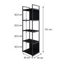 Ver imagem 4 de Estante com 5 Prateleiras 152x45x33cm com Fundo Yon Preto