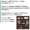 Ver imagem 4 de Guarda Roupa Casal 2 Portas de Correr com Espelho Titan 196 cm Jacaranda Zanz
