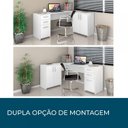 Ver imagem 7 de Escrivaninha Mesa para Escritório de Canto em L 3 Portas 2 Gavetas 157cm Branca Office