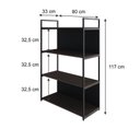 Ver imagem 4 de Estante com 4 Prateleiras 118x80x33cm com Fundo Yon Marrom/Terracota/Preto