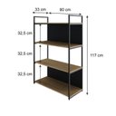 Ver imagem 4 de Estante com 4 Prateleiras 118x80x33cm com Fundo Yon Marrom/Vermont/Preto