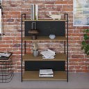 Ver imagem 1 de Estante com 4 Prateleiras 118x80x33cm com Fundo Yon Marrom/Vermont/Preto