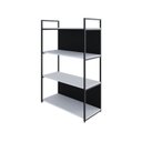Ver imagem 3 de Estante com 4 Prateleiras 118x80x33cm com Fundo Yon Branco/Preto