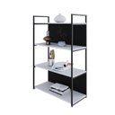 Ver imagem 5 de Estante com 4 Prateleiras 118x80x33cm com Fundo Yon Branco/Preto