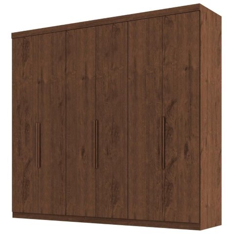 Guarda Roupa Casal Eviden 6 Portas de Bater 4 Gavetas MDP Jacaranda Milani Movelaria