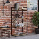 Ver mais imagens de Estante com 4 Prateleiras 118x60x33cm Yon Marrom/Vermont/Preto