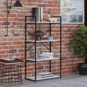Ver mais imagens de Estante com 4 Prateleiras 118x60x33cm Yon Branco/Preto