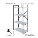 Ver imagem 6 de Estante com 4 Prateleiras 118x60x33cm Yon Branco/Preto