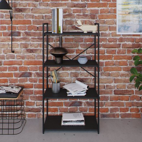 Estante com 4 Prateleiras 118x60x33cm Yon Preto