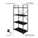 Ver imagem 6 de Estante com 4 Prateleiras 118x60x33cm Yon Preto