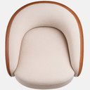 Ver imagem 2 de Poltrona Giratória 87cm Heidi Courino Caramelo / Bouclé Off White - Sallar Home