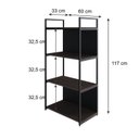 Ver imagem 4 de Estante com 4 Prateleiras 118x60x33cm com Fundo Yon Marrom/Terracota/Preto
