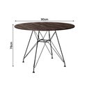 Ver imagem 5 de Conjunto Mesa de Jantar Eames Eiffel Redonda 90cm Amêndoa com 4 Poltronas Pretas Ferro Preto