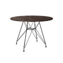 Ver imagem 3 de Conjunto Mesa de Jantar Eames Eiffel Redonda 90cm Amêndoa com 4 Poltronas Pretas Ferro Preto