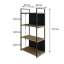 Ver imagem 4 de Estante com 4 Prateleiras 118x60x33cm com Fundo Yon Marrom/Vermont/Preto