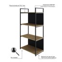 Ver imagem 6 de Estante com 4 Prateleiras 118x60x33cm com Fundo Yon Marrom/Vermont/Preto