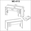 Ver imagem 4 de Kit Escritório com 1 Mesa Balcão 2 Portas e Estante 3 Nichos Cor:nogal