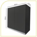 Ver imagem 2 de Armário Aéreo Multiuso 60cm 2 Portas 100% Mdf Cor:cinza
