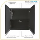 Ver imagem 3 de Armário Aéreo Multiuso 60cm 2 Portas 100% Mdf Cor:cinza