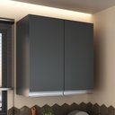 Ver imagem 5 de Armário Aéreo Multiuso 60cm 2 Portas 100% Mdf Cor:cinza