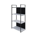 Ver imagem 3 de Estante com 4 Prateleiras 118x60x33cm com Fundo Yon Branco/Preto