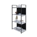 Ver imagem 5 de Estante com 4 Prateleiras 118x60x33cm com Fundo Yon Branco/Preto