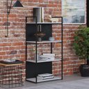 Ver mais imagens de Estante com 4 Prateleiras 118x60x33cm com Fundo Yon Branco/Preto