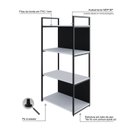 Ver imagem 6 de Estante com 4 Prateleiras 118x60x33cm com Fundo Yon Branco/Preto