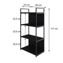 Ver imagem 4 de Estante com 4 Prateleiras 118x60x33cm com Fundo Yon Preto