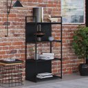 Ver mais imagens de Estante com 4 Prateleiras 118x60x33cm com Fundo Yon Preto