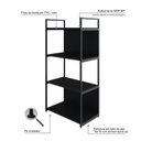 Ver imagem 6 de Estante com 4 Prateleiras 118x60x33cm com Fundo Yon Preto