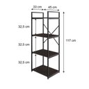 Ver imagem 4 de Estante com 4 Prateleiras 118x45x33cm Yon Marrom/Terracota/Preto