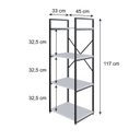 Ver imagem 4 de Estante com 4 Prateleiras 118x45x33cm Yon Branco/Preto
