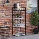 Ver mais imagens de Estante com 4 Prateleiras 118x45x33cm Yon Branco/Preto