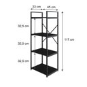 Ver imagem 4 de Estante com 4 Prateleiras 118x45x33cm Yon Preto