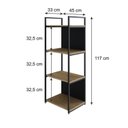 Ver imagem 4 de Estante com 4 Prateleiras 118x45x33cm com Fundo Yon Marrom/Vermont/Preto