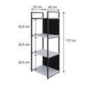 Ver imagem 4 de Estante com 4 Prateleiras 118x45x33cm com Fundo Yon Branco/Preto