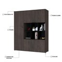 Ver imagem 3 de Armário Alto com Nichos e 05 Portas 161,5x135x42cm Wlan135 Terracota - Preto
