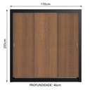 Ver imagem 3 de Guarda-Roupa Casal Madesa Lyon 3 Portas de Correr 2 Gavetas Preto/Rustic Cor:Preto/Rustic