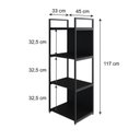 Ver imagem 4 de Estante com 4 Prateleiras 118x45x33cm com Fundo Yon Preto