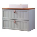 Ver imagem 1 de Gabinete para Banheiro 80cm 100% Mdf 1 Gaveta 1 Porta Basculante Sense Mgm Móveis Pistache/freijo