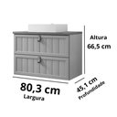 Ver imagem 3 de Gabinete para Banheiro 80cm 100% Mdf 1 Gaveta 1 Porta Basculante Sense Mgm Móveis Pistache/freijo