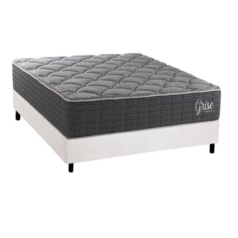 Cama Box Novo + Colchão Anatômico Kappesberg D40 Grise + Base Crc Corano White