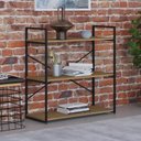 Ver mais imagens de Estante com 3 Prateleiras 84x80x33cm Yon Marrom/Vermont/Preto