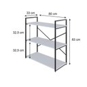 Ver imagem 4 de Estante com 3 Prateleiras 84x80x33cm Yon Branco/Preto
