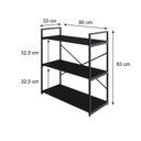 Ver imagem 4 de Estante com 3 Prateleiras 84x80x33cm Yon Preto