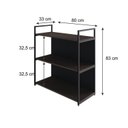 Ver imagem 4 de Estante com 3 Prateleiras 84x80x33cm com Fundo Yon Marrom/Terracota/Preto