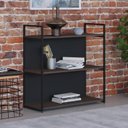 Ver mais imagens de Estante com 3 Prateleiras 84x80x33cm com Fundo Yon Marrom/Terracota/Preto