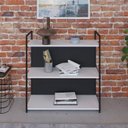 Ver imagem 1 de Estante com 3 Prateleiras 84x80x33cm com Fundo Yon Branco/Preto