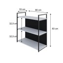 Ver imagem 4 de Estante com 3 Prateleiras 84x80x33cm com Fundo Yon Branco/Preto